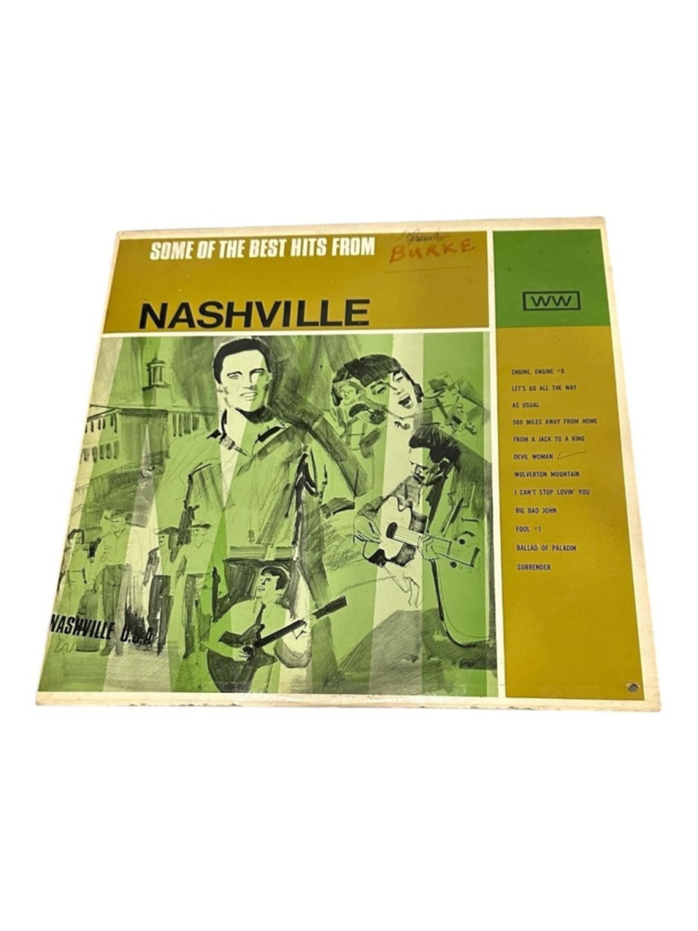 Vintage Some Of The Best Hits From Nashville Vinyl LP 1960s WW Country Black